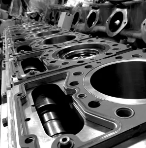 CAT Engine parts being prepared to make into engine