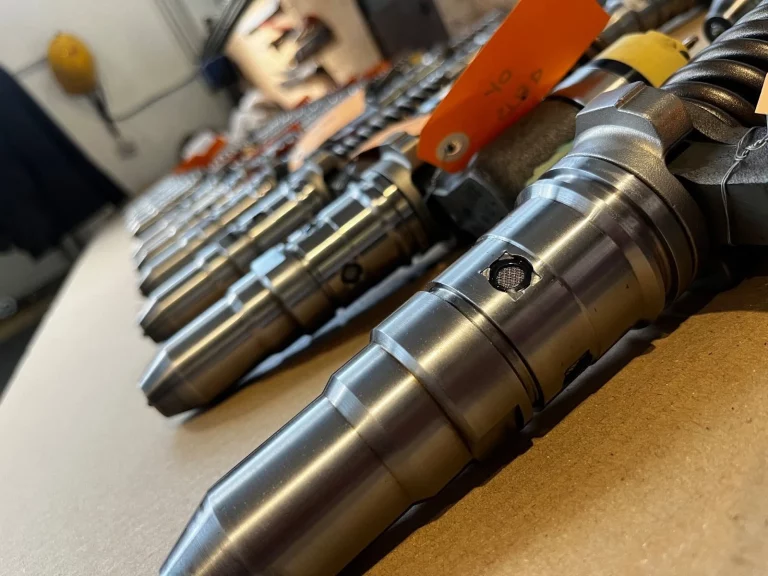 Caterpillar yacht engine spare parts on the table.