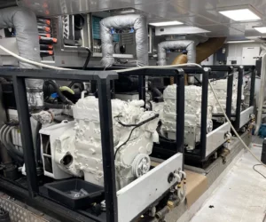 Caterpillar generators being made in a Motortec workshop.